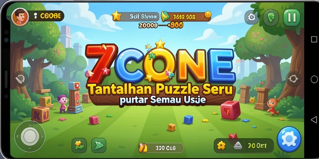 Tampilan gameplay 7CONE yang menarik dan menantang.