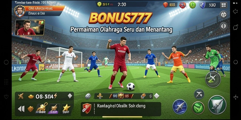 Screenshot BONUS777 menampilkan aksi seru dalam permainan olahraga.