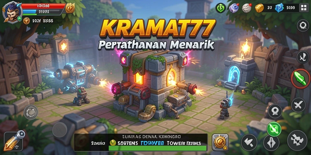 Screenshot KRAMAT77 menunjukkan aksi menara dalam mengalahkan musuh.