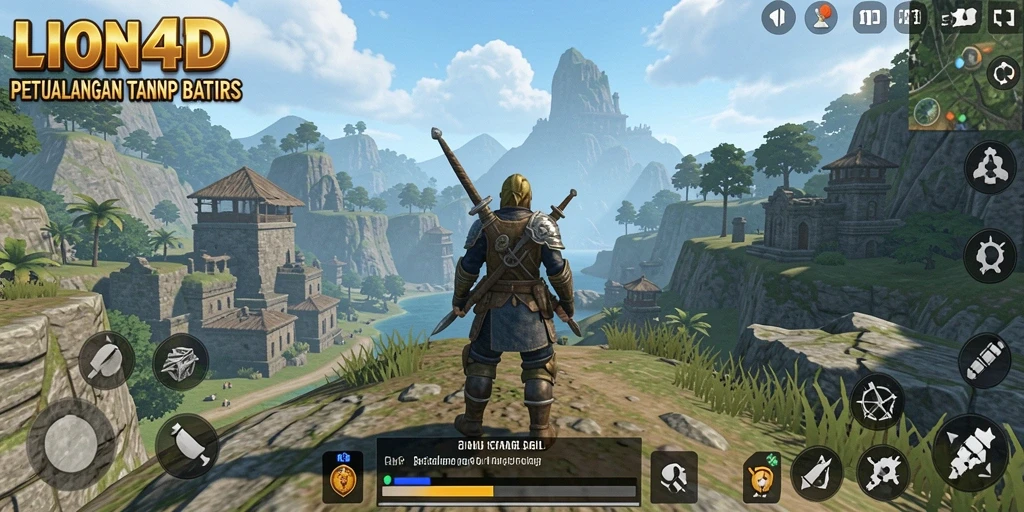 Tampilan gameplay LION4D yang menakjubkan dalam dunia terbuka.