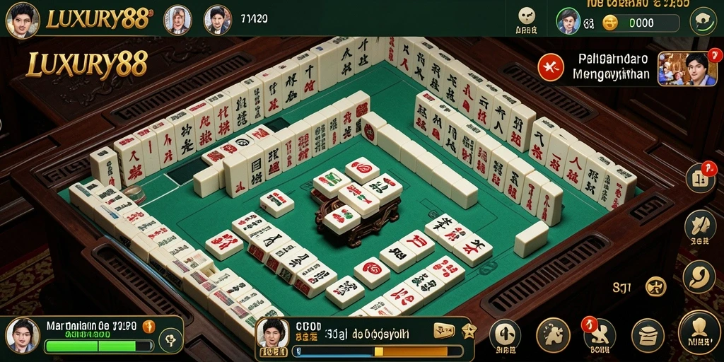 Screenshot gameplay LUXURY88 menampilkan aksi seru permainan Mahjong.